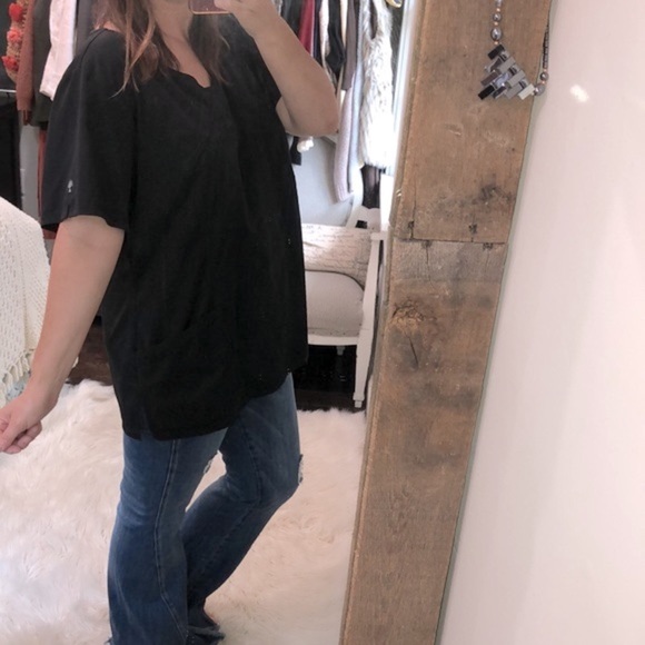 HH works by healing hands black nurses scrub top size 1X - Picture 2 of 9